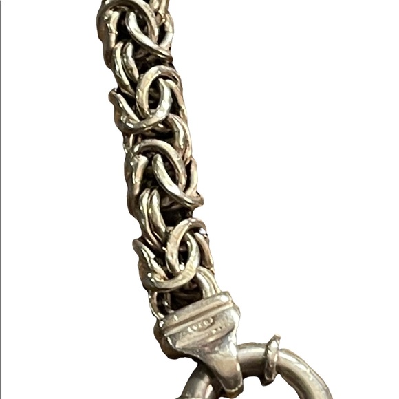 Sterling silver 925 Byzantine chainmail womens thick bracelet - Picture 12 of 13